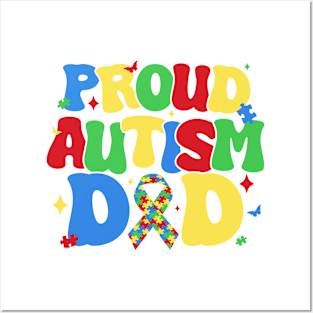 Proud Autism Dad Autism Awareness Month Gift For Men Father's Day Posters and Art